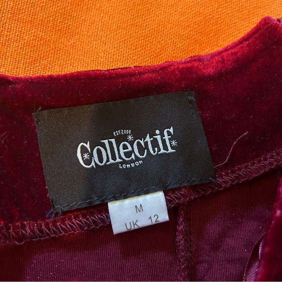 Collectif Dark Red/Maroon Sweetheart Bodycon Dress Sparkles - Picture 7 of 8